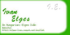 ivan elges business card